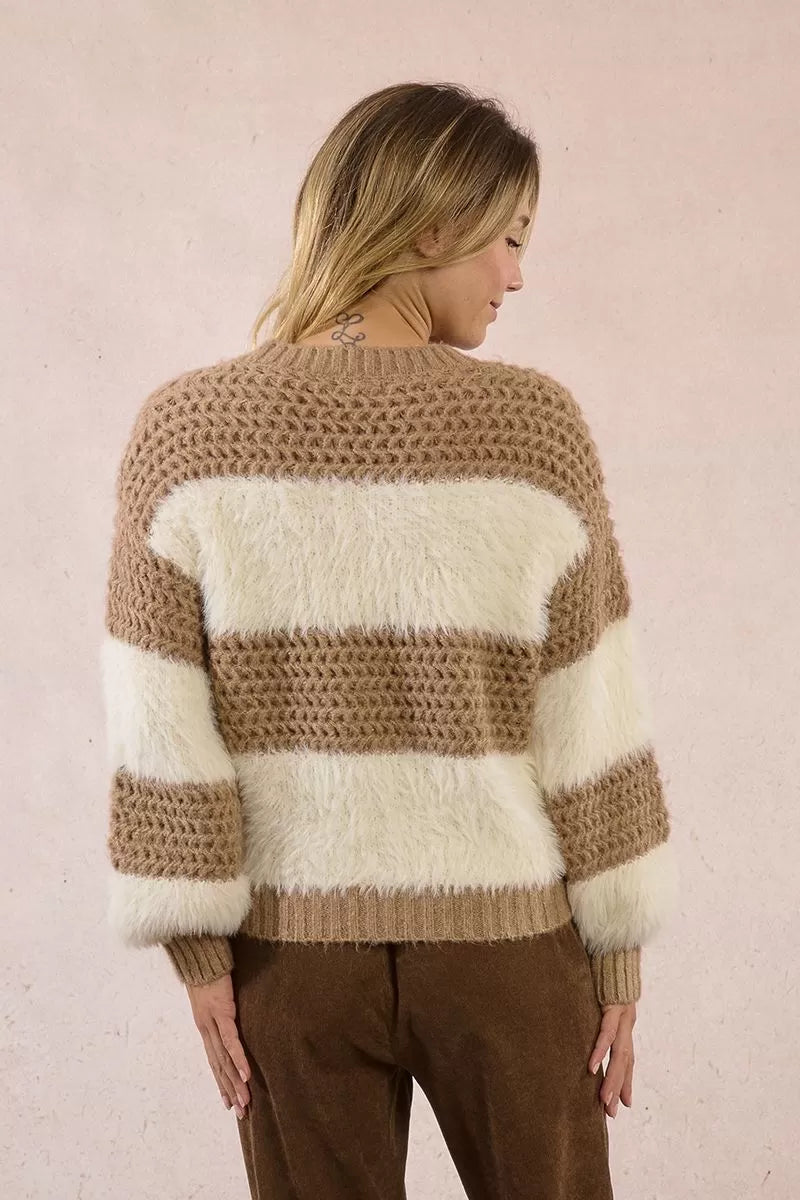 Cozy Contrast Knit Molly Sweater