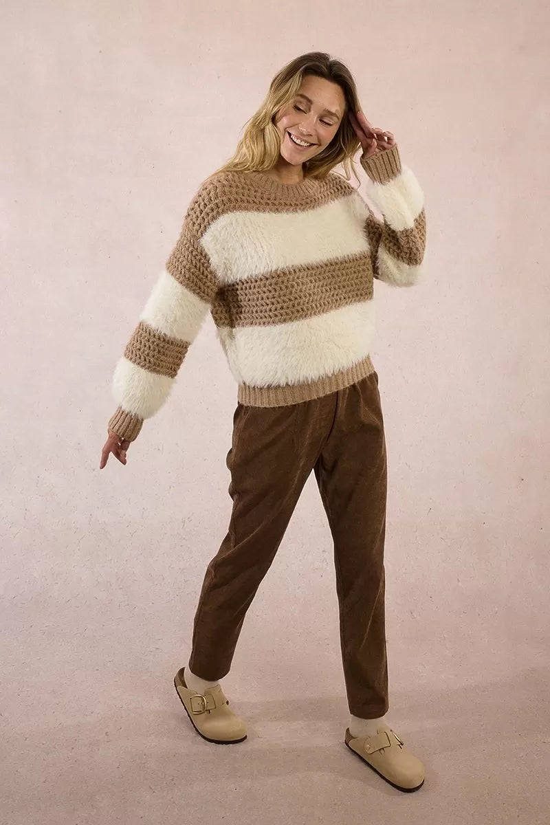 Cozy Contrast Knit Molly Sweater