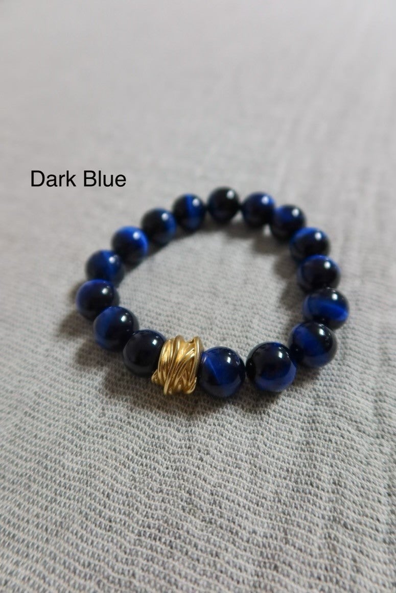 Genuine stone stretch bangle bracelet