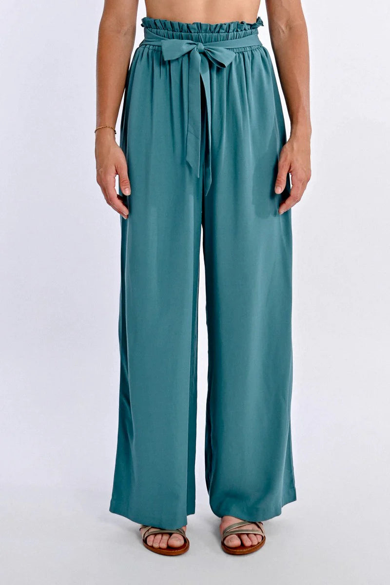 Wide Pants with Paper Bag Waist