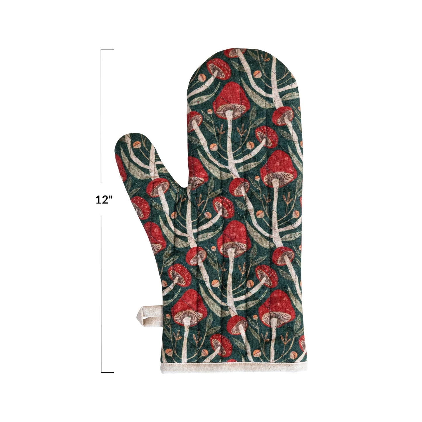 Quilted Cotton Mushroom Oven Mitt