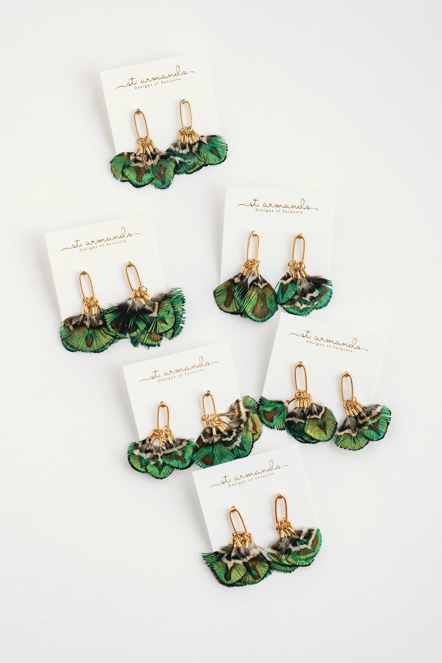 Mallard Fall Feather Tassel Statement Earrings