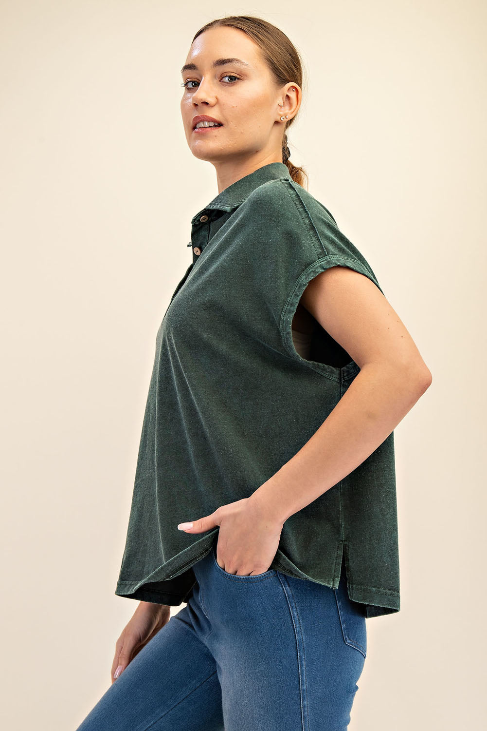 Time To Be Me Mineral Washed Oversized Top