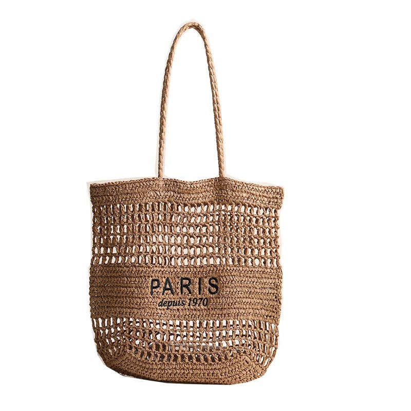 Paris Straw Shoulder Bag