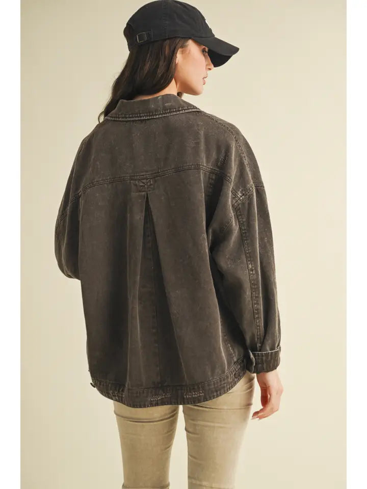 Brown Back Pleated Jacket