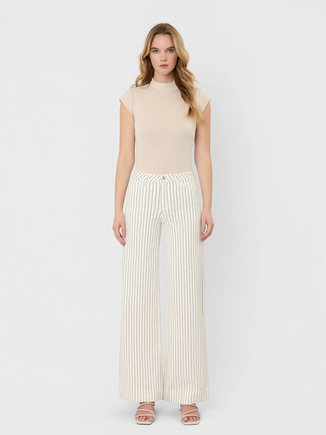 VERVET High Rise Striped Wide Leg Jeans