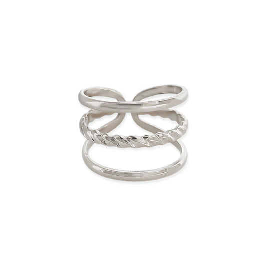 Triple Band Silver Waterproof Ring