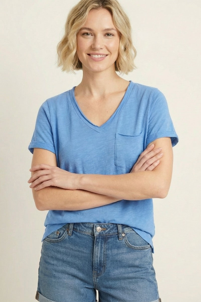 Raw Edged Basic Slub Top