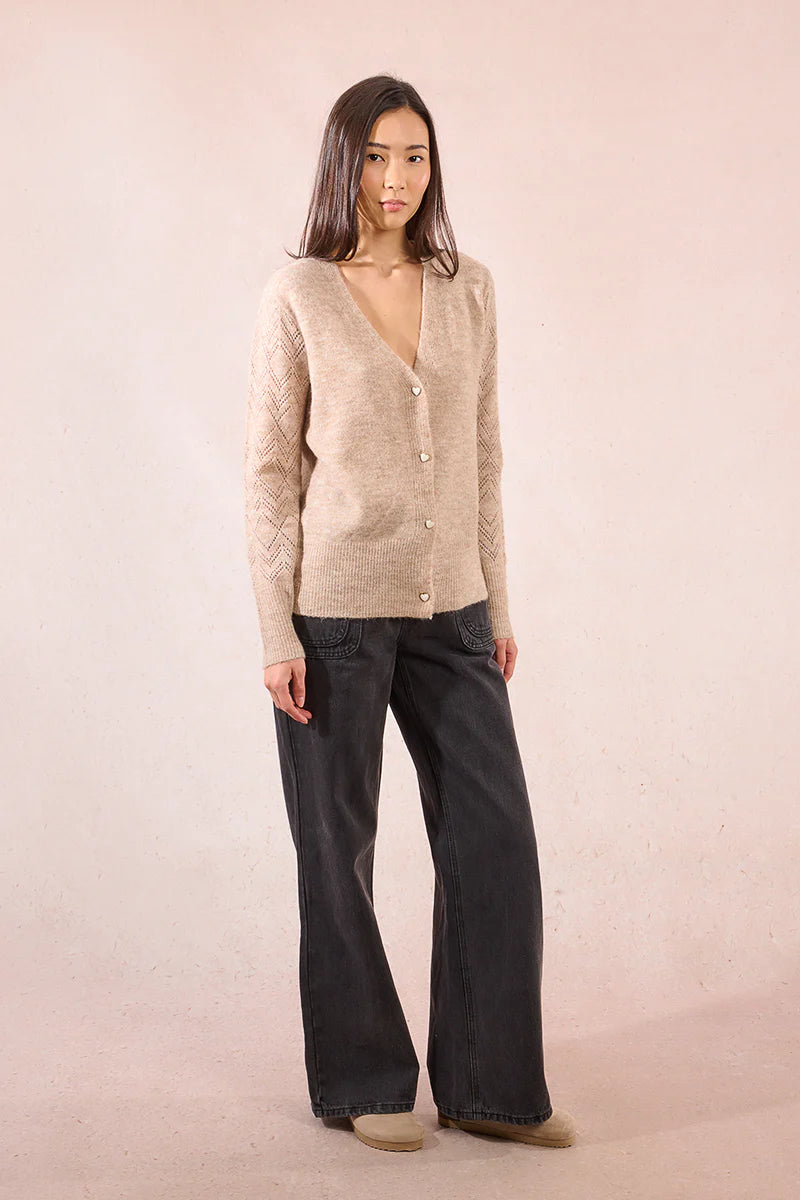 Heart Button Knitted Cardigan