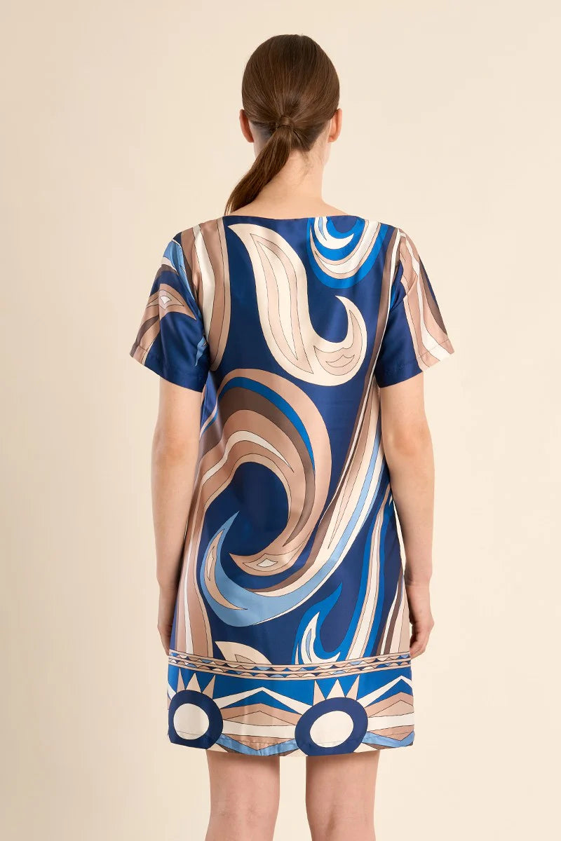 Satin Navy Athena Dress