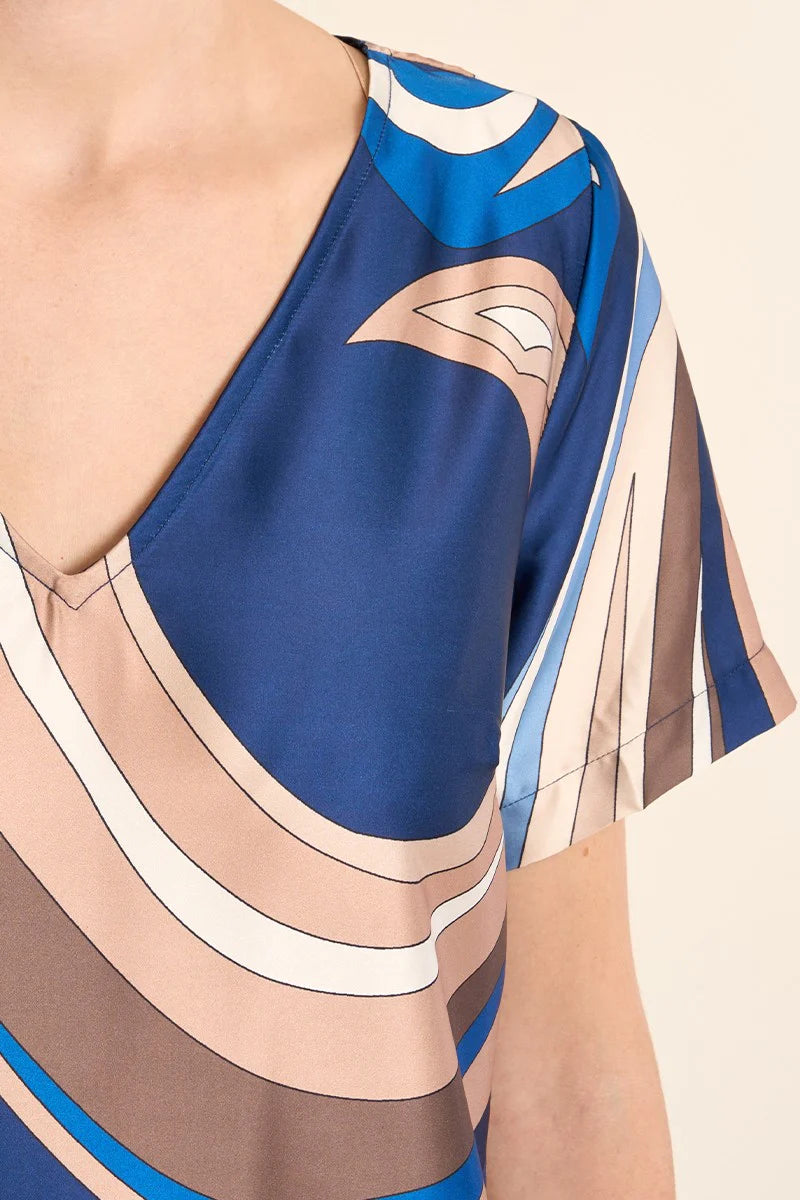 Satin Navy Athena Dress