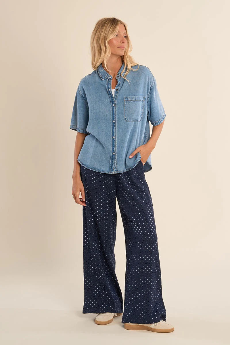 Pocket Short Sleeve Denim Shirt