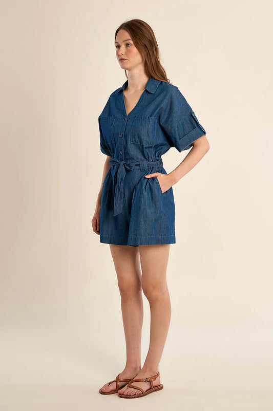 Jumpsuit Tie Waist Shorts