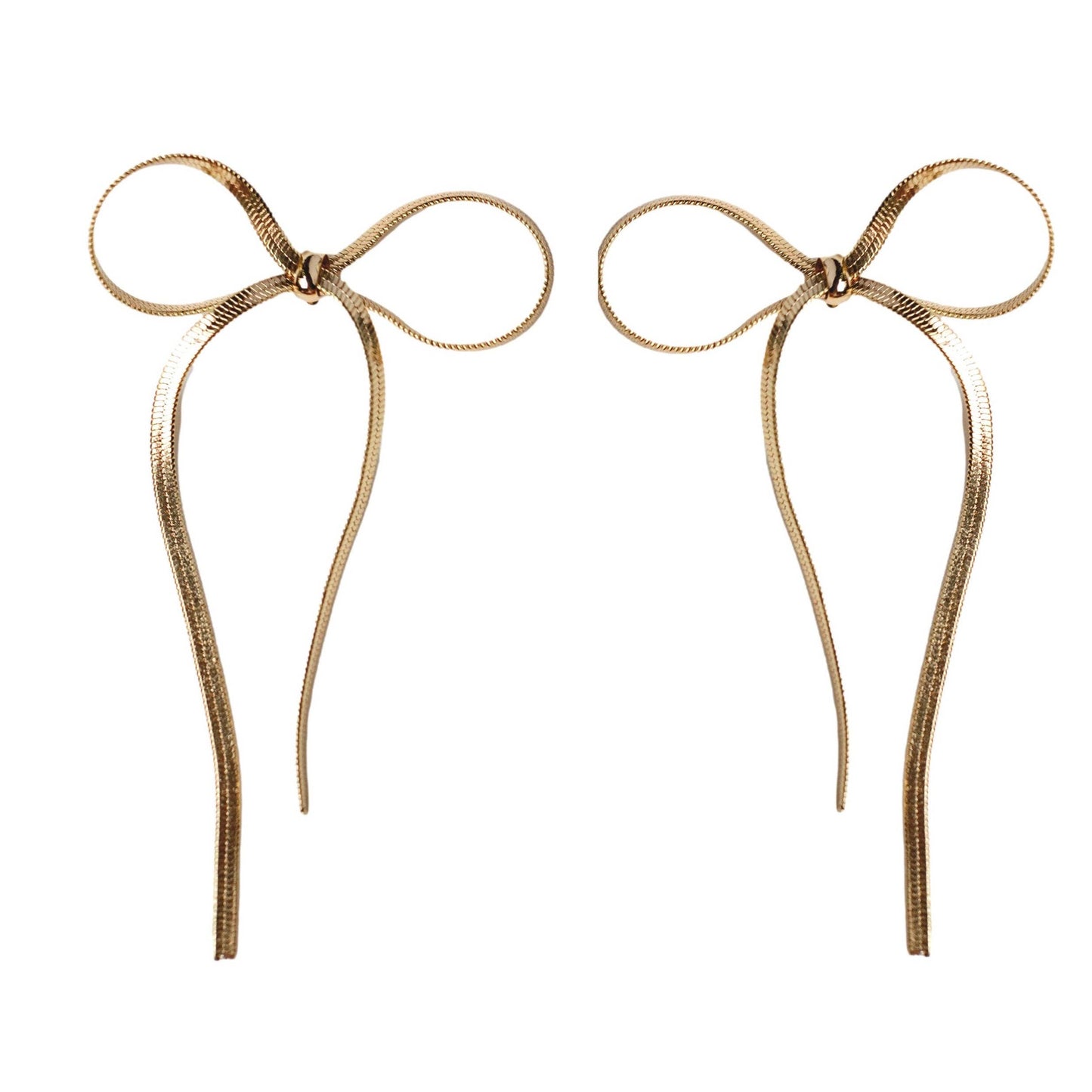 Maxi Gold Duster Bow Statement Earrings