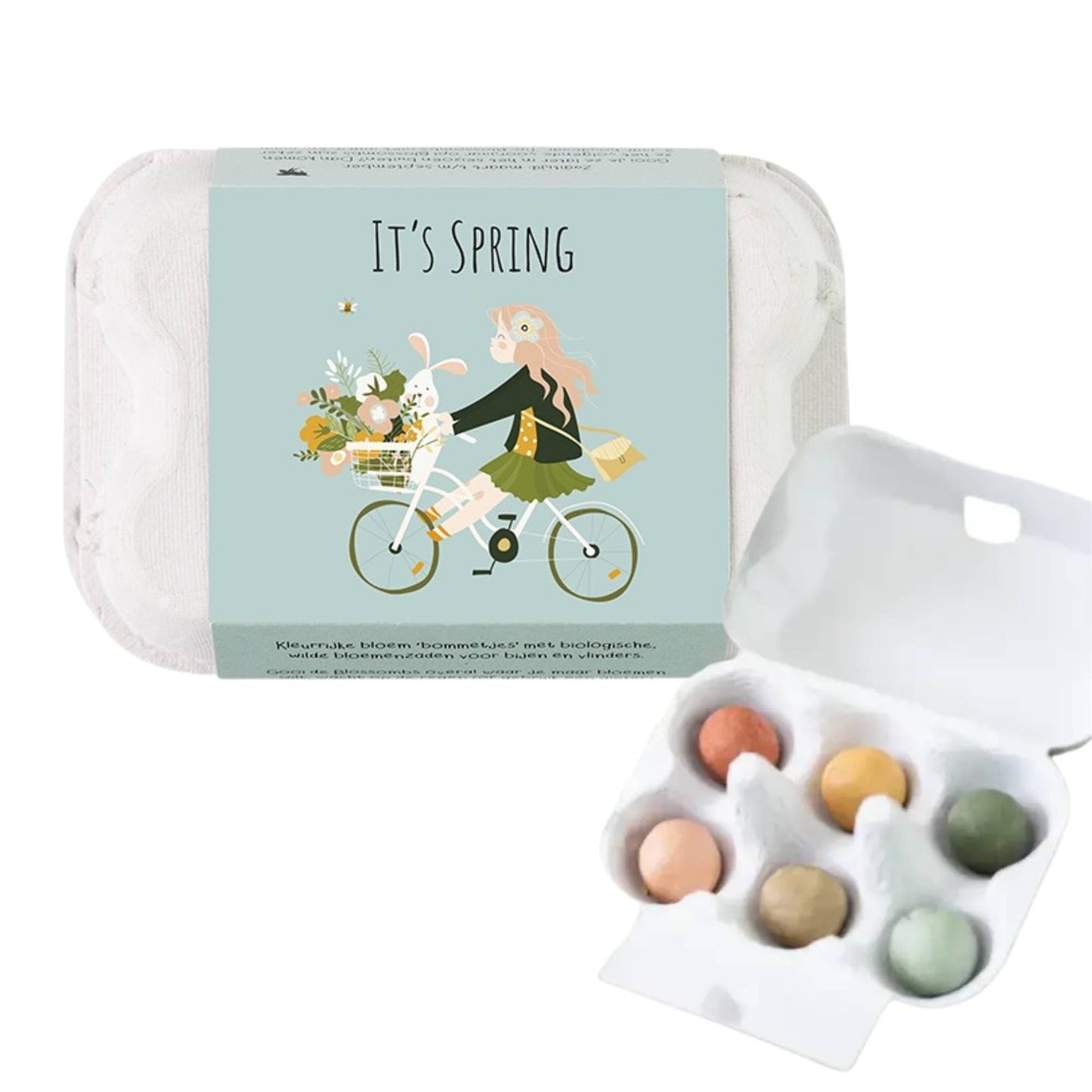 Egg Carton “It's Spring” – 6 Wildflower Seed Bombs