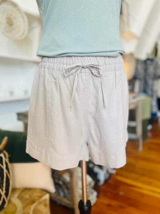Cool Summer Drawstring Waist Linen Shorts