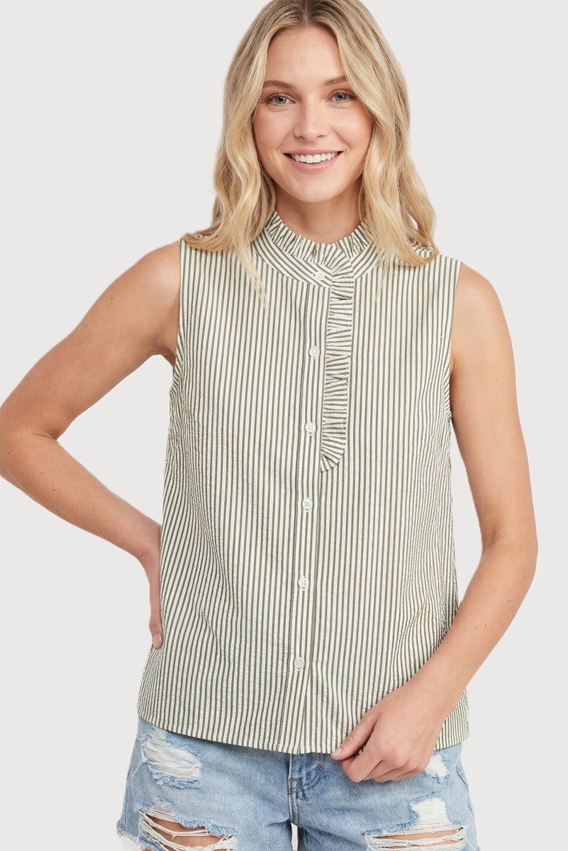 Frilled Sleevless Shirt