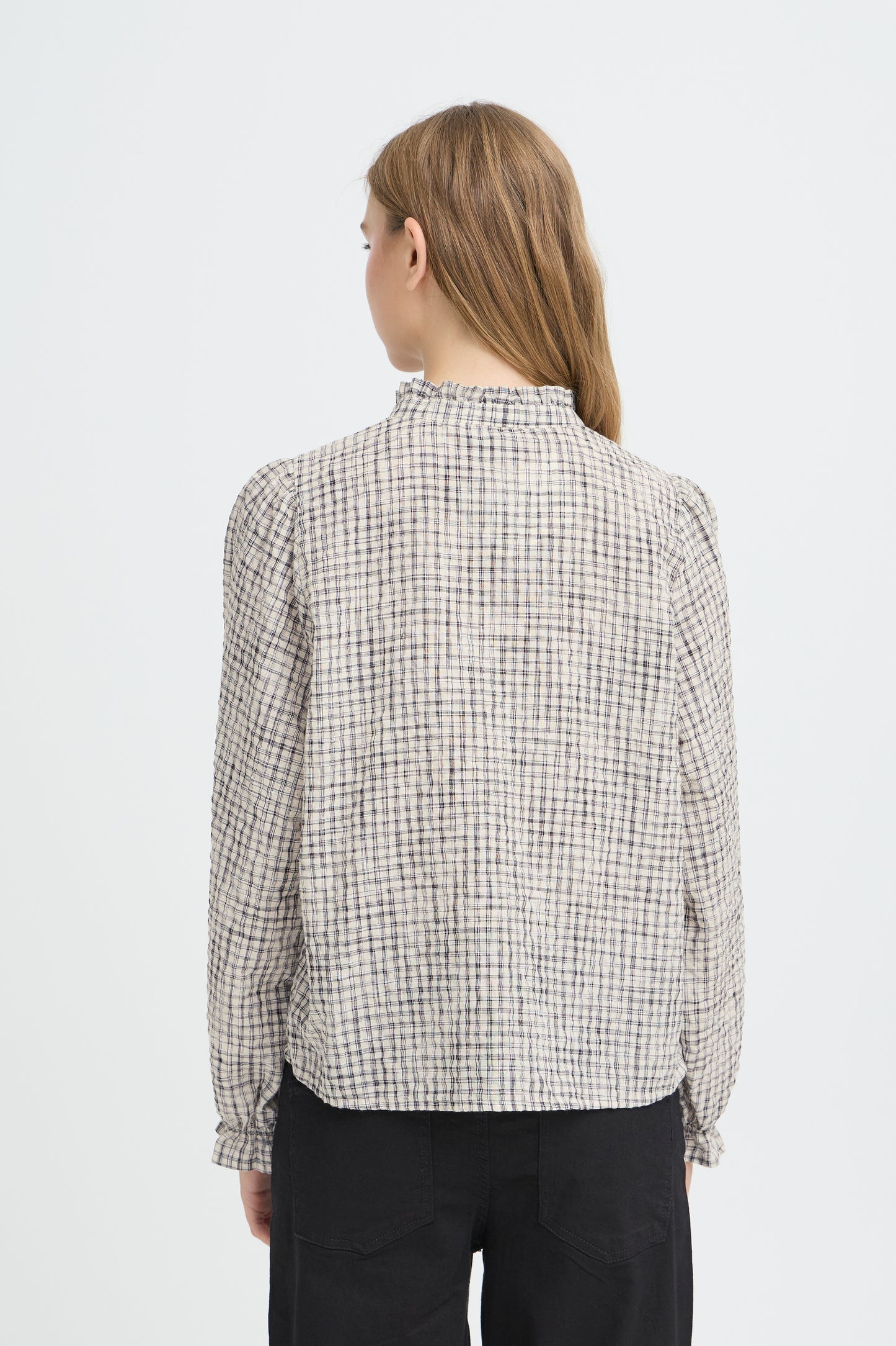 Checkered Button Up Blouse