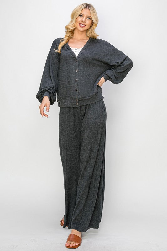 Ultra Soft Loungewear Wide Pant Set
