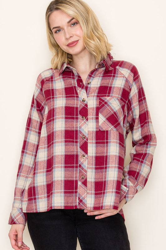 Plaid Button-Down Shirt