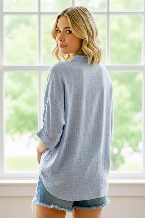 Coastal Breeze Button Top