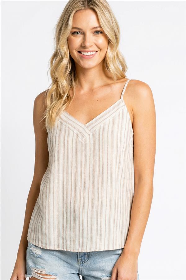 Striped V Neck Tank
