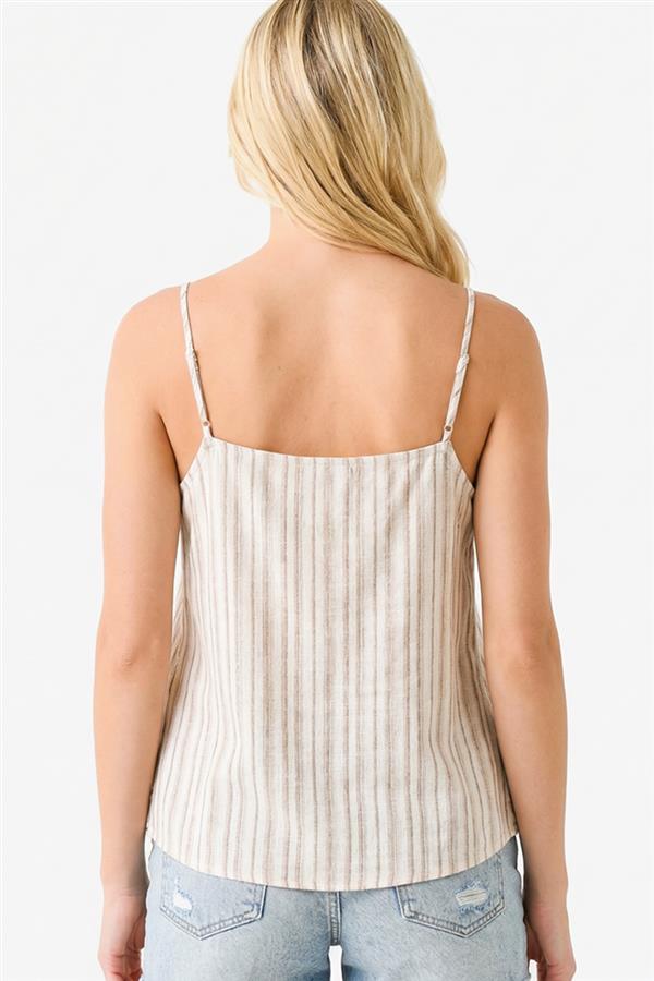 Striped V Neck Tank