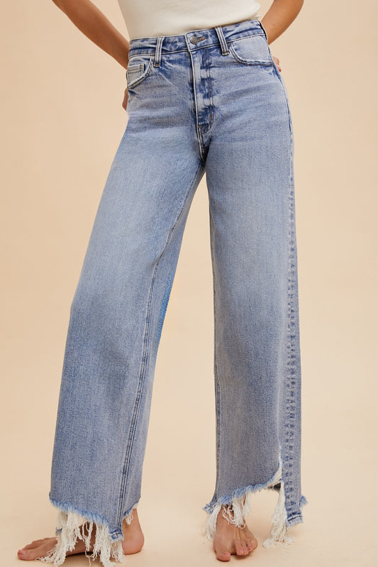AnnieWear Asymmetrical Hem Jeans