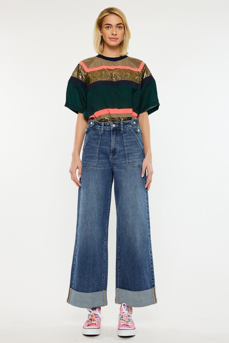 Kancan High Rise 90’s Wide Leg Trouser Jeans