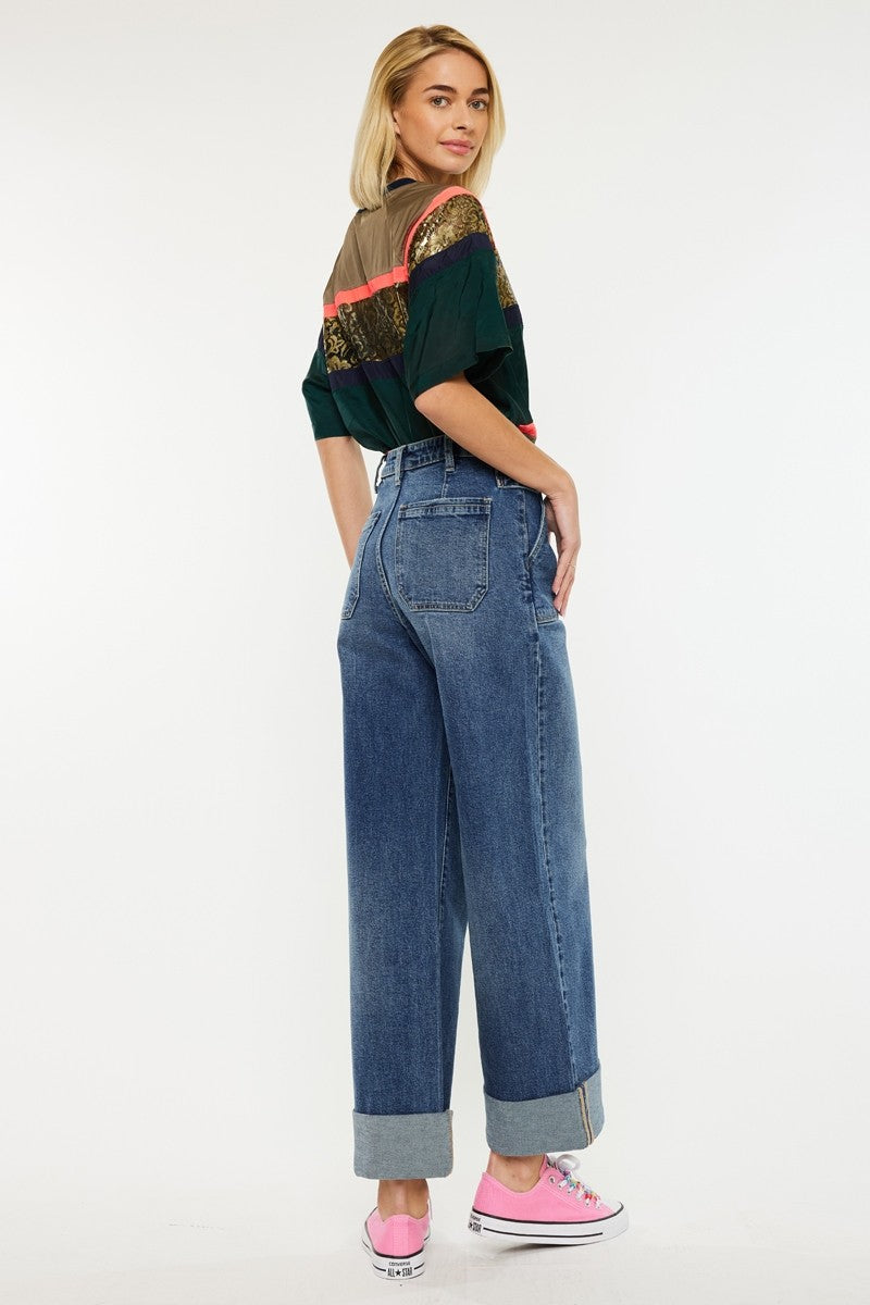 Kancan High Rise 90’s Wide Leg Trouser Jeans