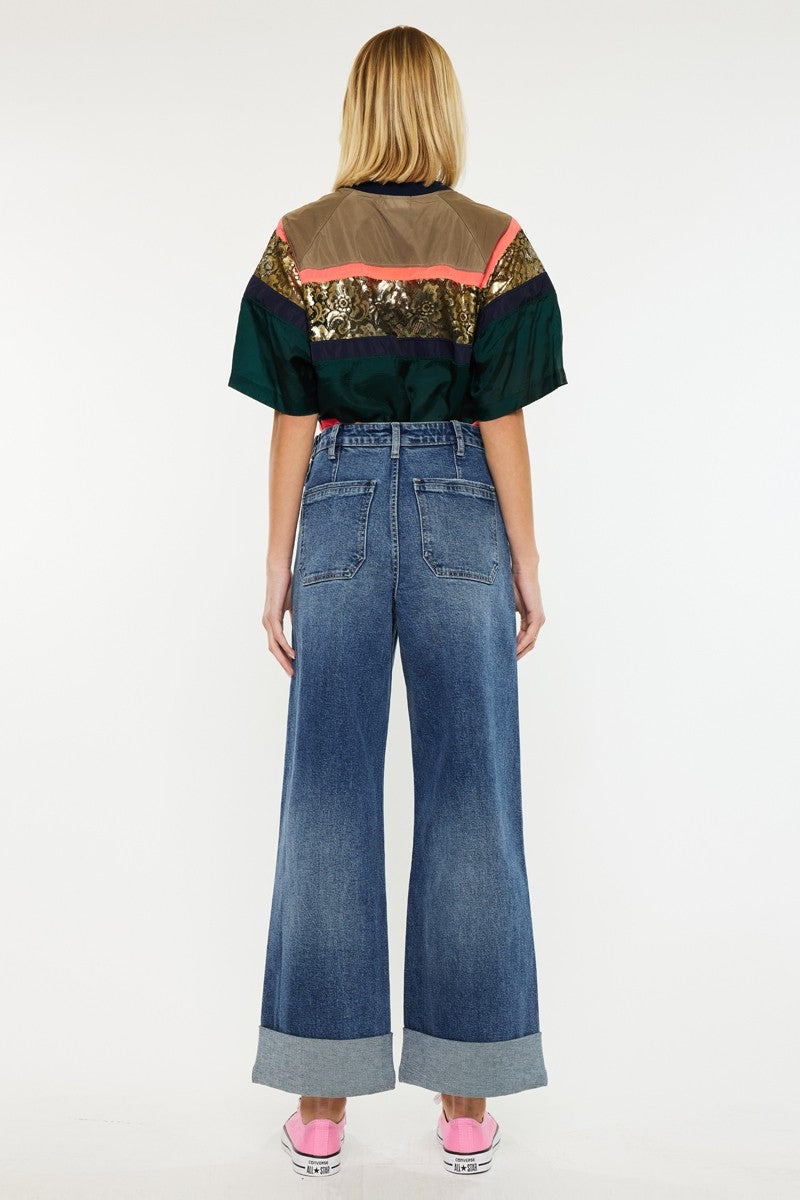 Kancan High Rise 90’s Wide Leg Trouser Jeans