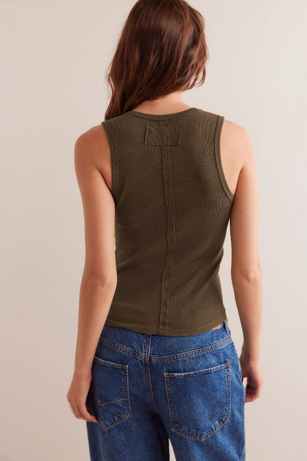 Ribbed Sleeveless Tank