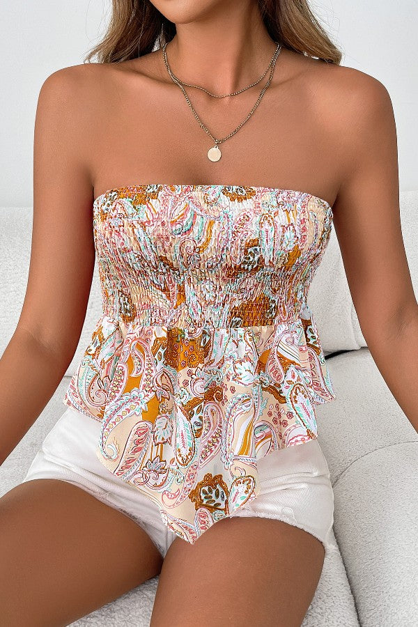 Floral Strapless Top
