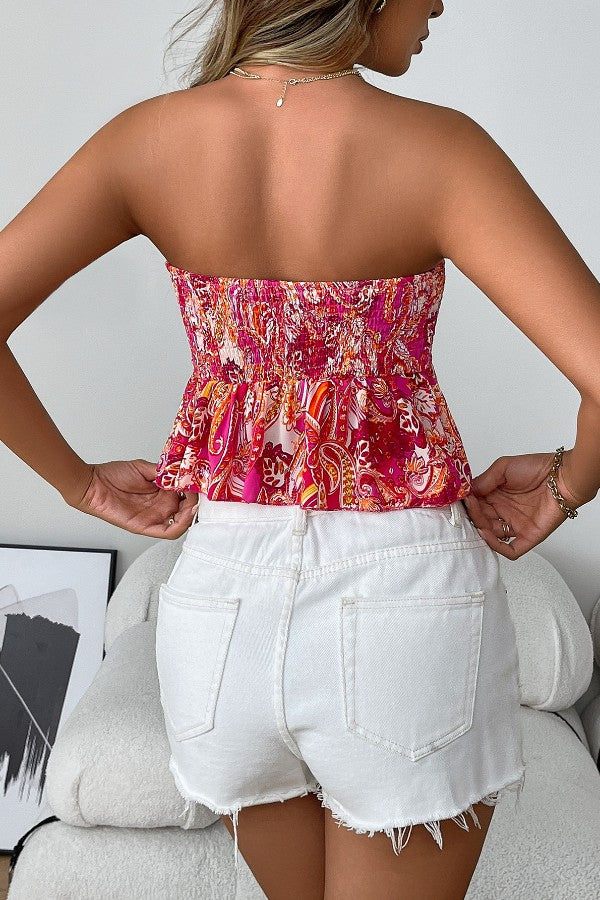Floral Strapless Top