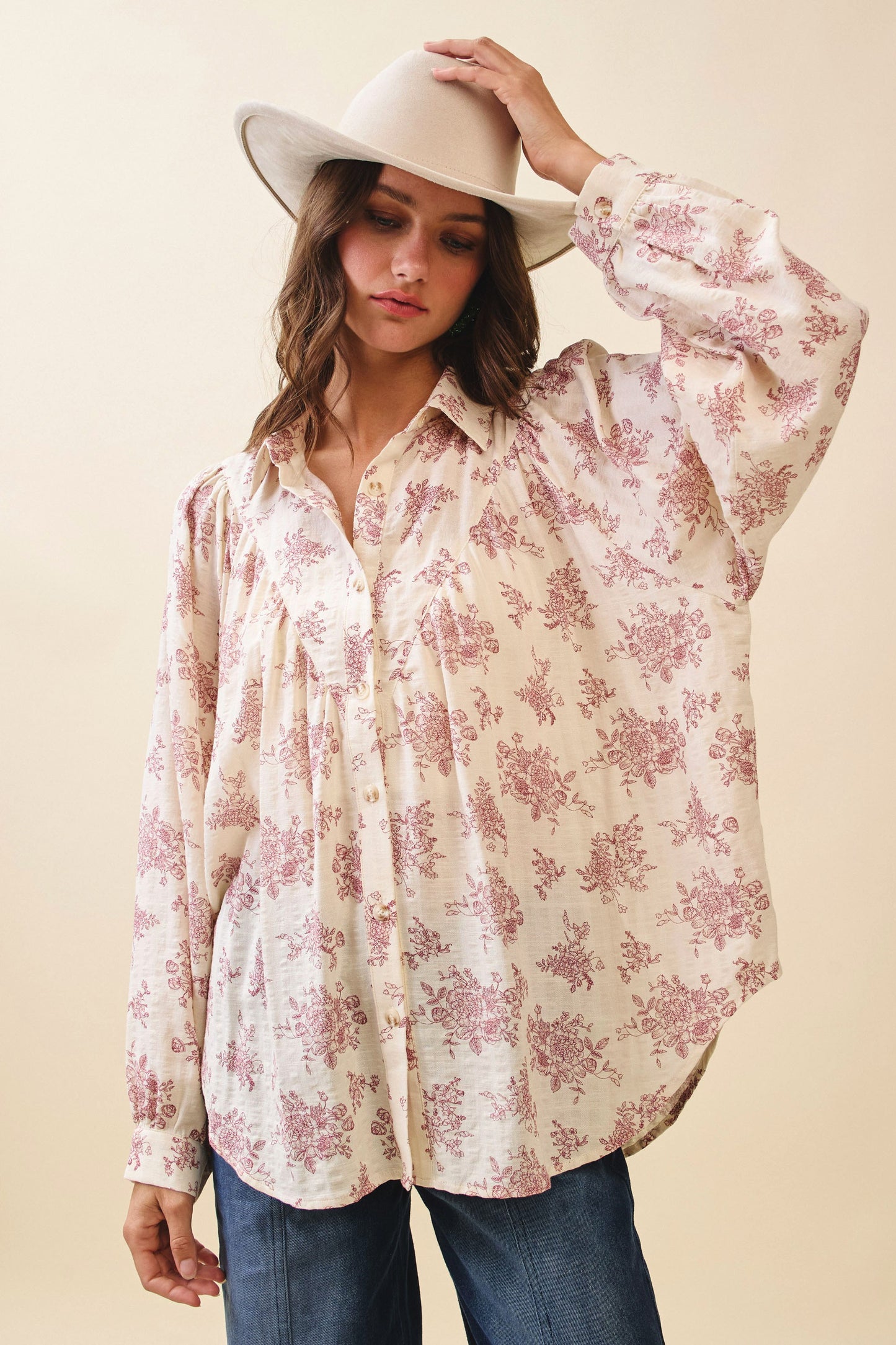 Luxe Floral Pattern Balloon Top