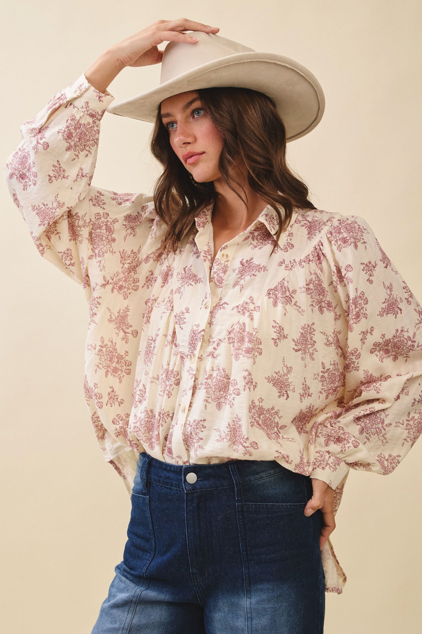 Luxe Floral Pattern Balloon Top