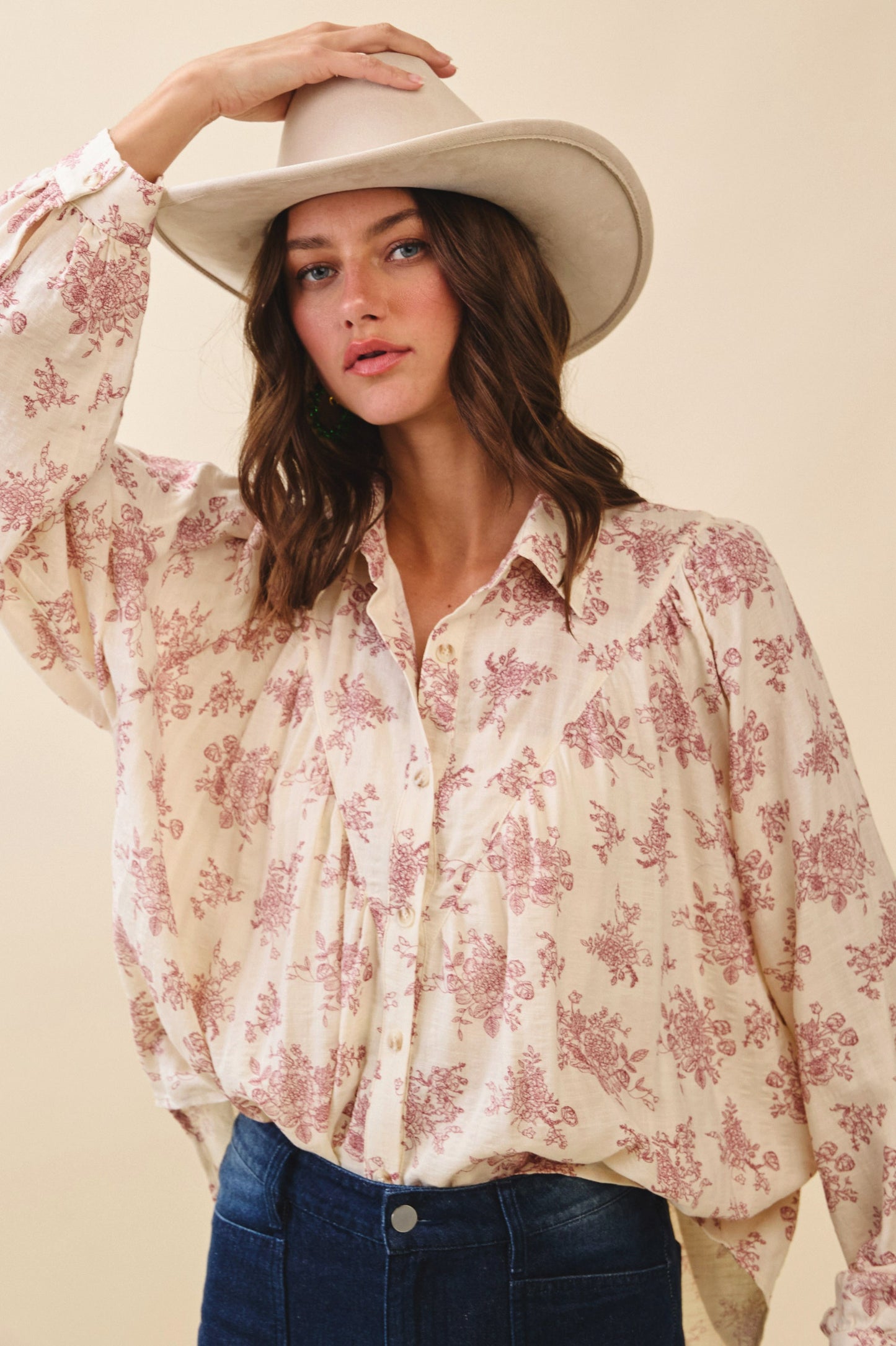 Luxe Floral Pattern Balloon Top