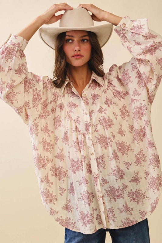 Luxe Floral Pattern Balloon Top