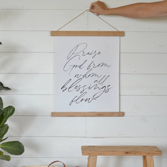 Canvas Wall Hanging-Praise God from Whom All Blessings Flow
