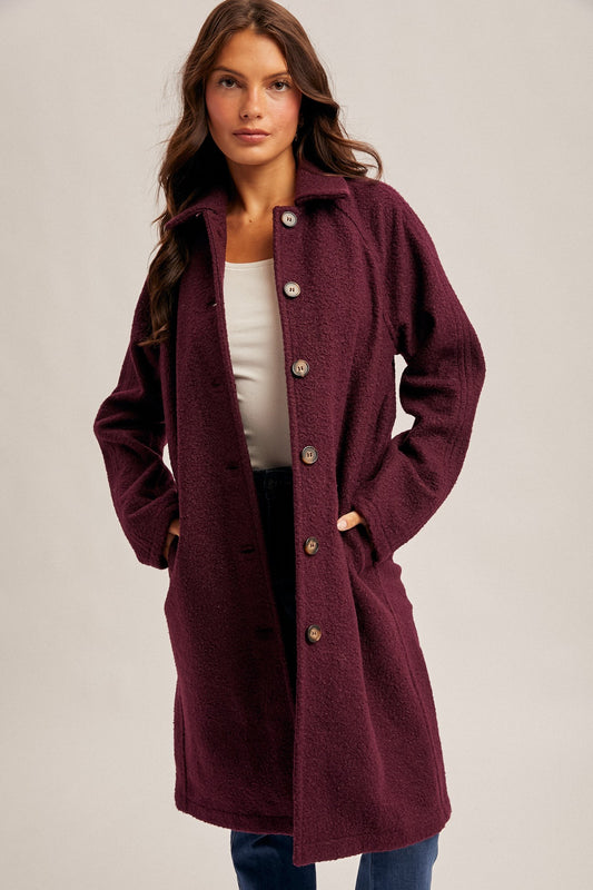 Teddy Textured Button Down Coat