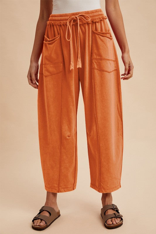 Mineral Wash Barrel Fit Utility Knit Pants