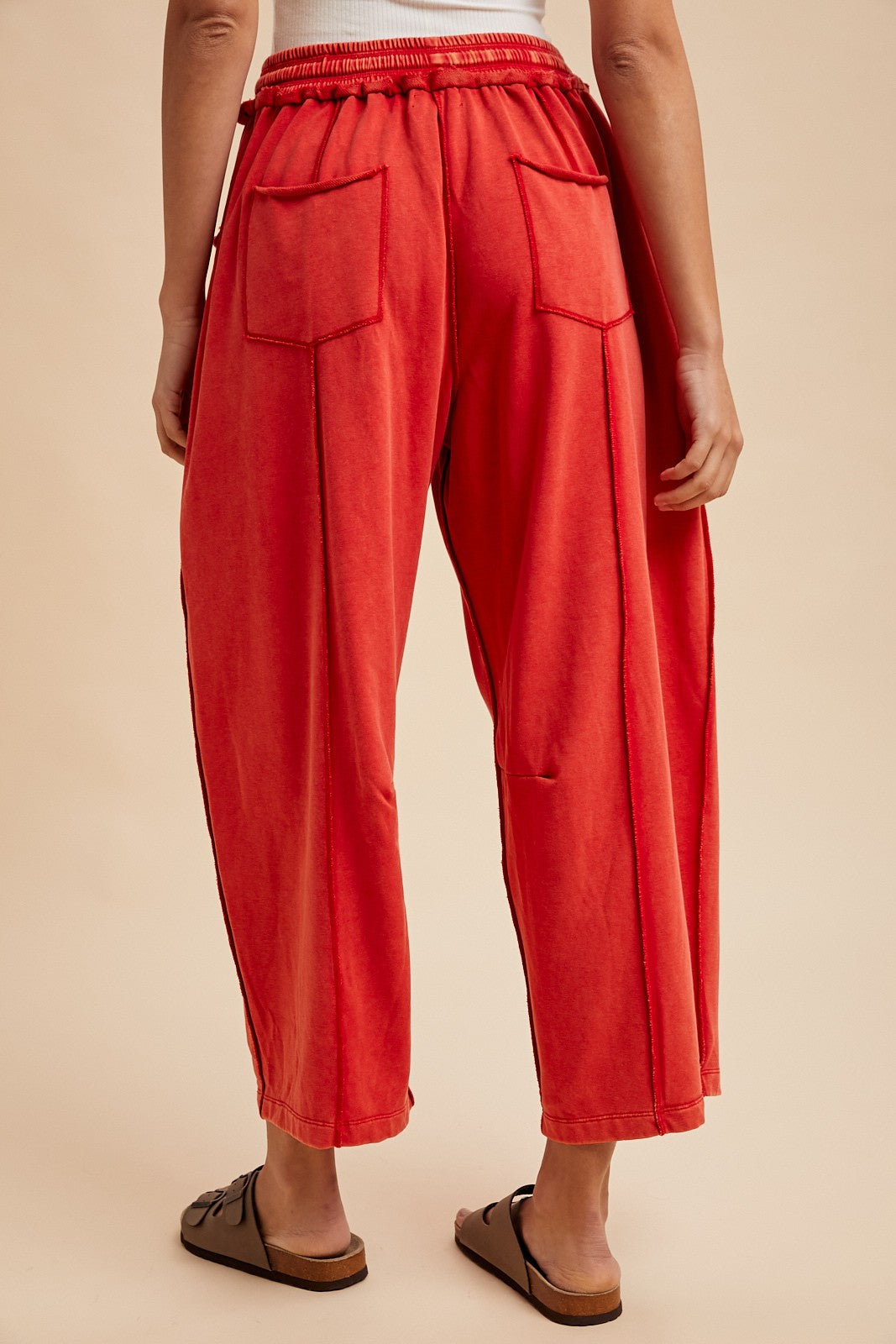 Mineral Wash Barrel Fit Utility Knit Pants