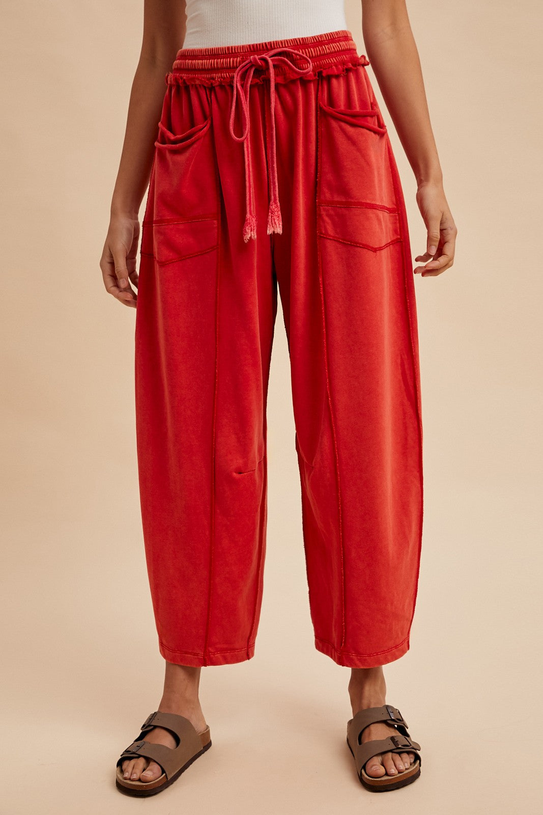 Mineral Wash Barrel Fit Utility Knit Pants
