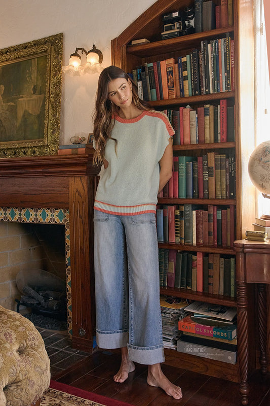 Annie Wear Comfort Stretch Wide Leg Cuff Jeans
