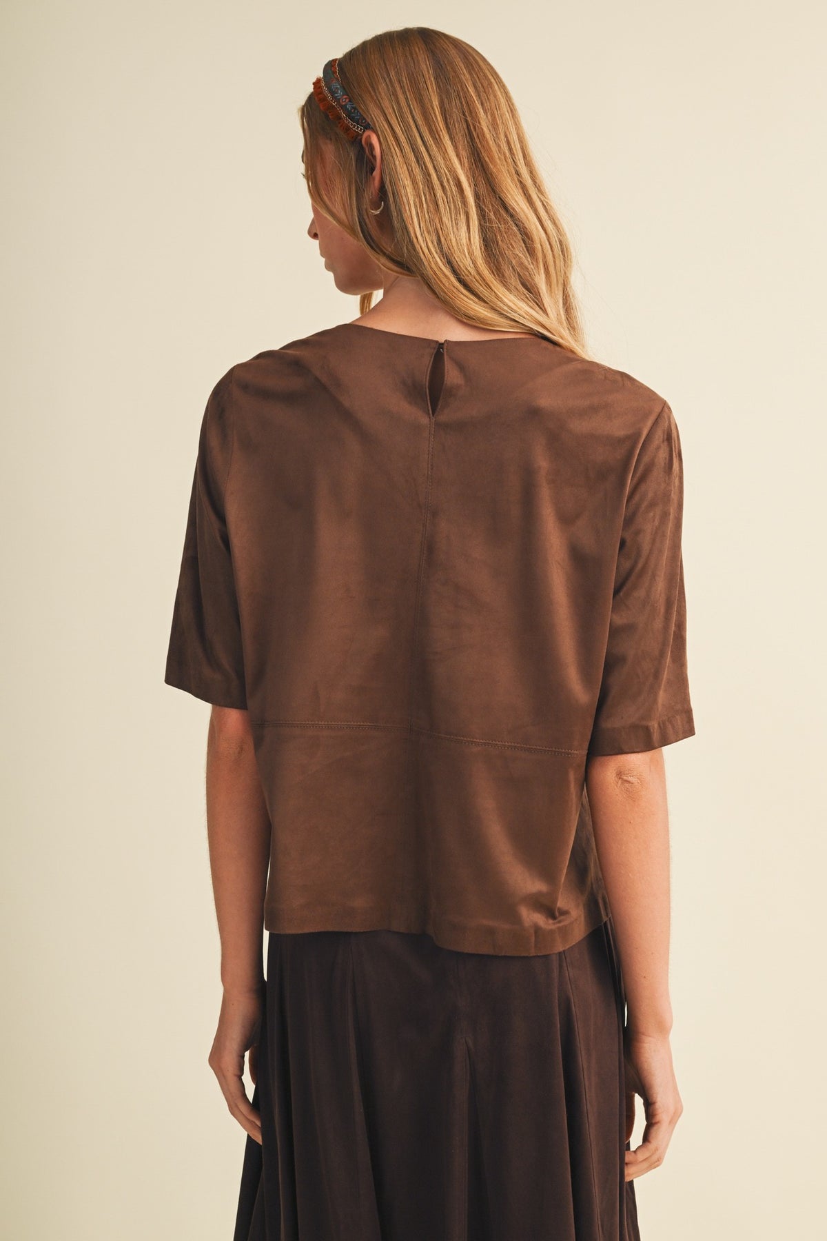 Boxy Faux Suede Blouse