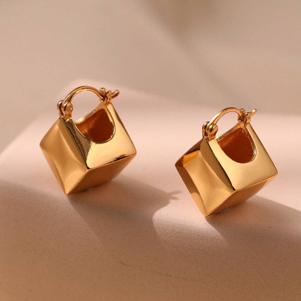 Cube Hoop Earrings