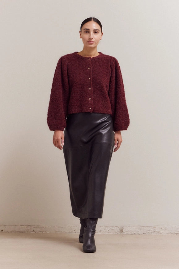 Textured Button Up Cardigan