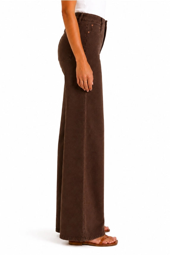 1822 High Waist Wide Leg Jeans - Espresso