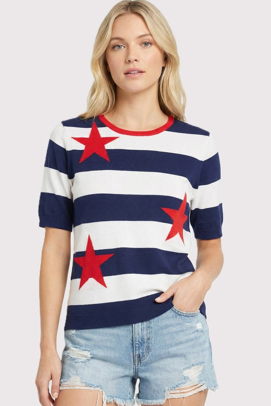 4th Of July Star Striped Sweater