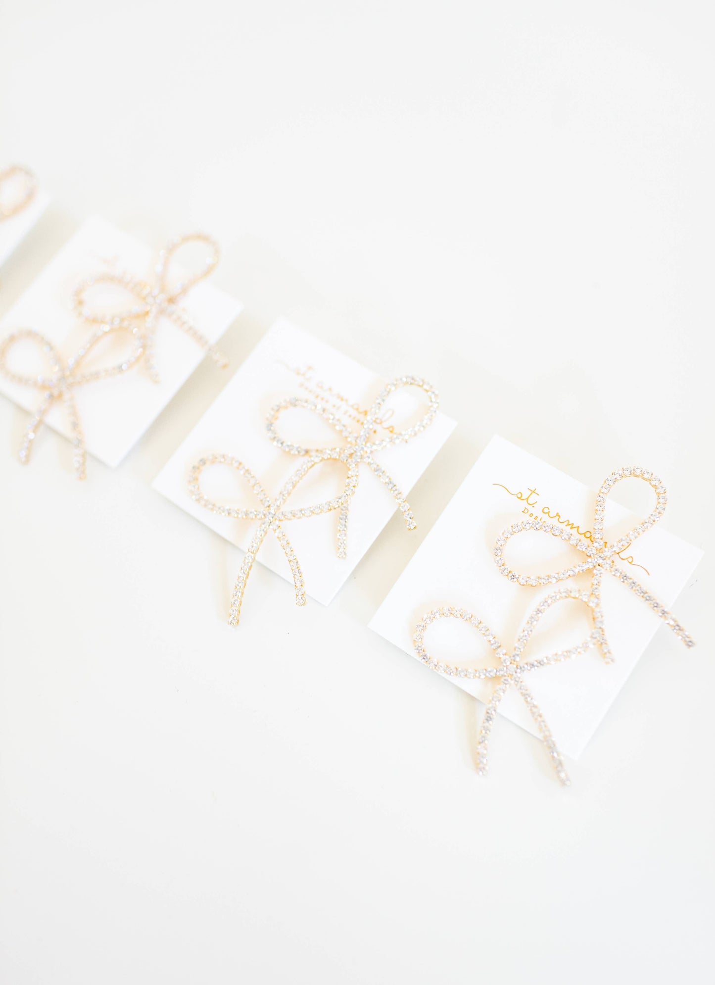 Rhinestone Statement Bow Holiday Earrings